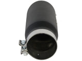 aFe Power Diesel Exhaust Tip Black- 4 in In x 5 out X 12 in Long Bolt On (Right)