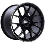 BBS CH-R 19x8 5x114.3 ET38 Satin Black Polished Rim Protector Wheel -82mm PFS/Clip Required