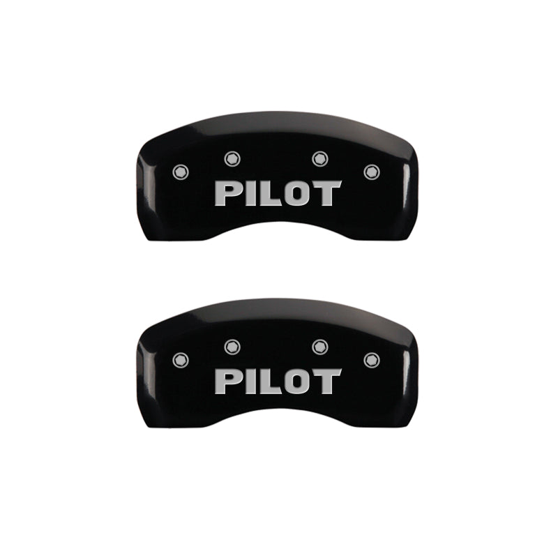 MGP 4 Caliper Covers Engraved Front Honda Engraved Rear Pilot/2015 Black finish silver ch MGP