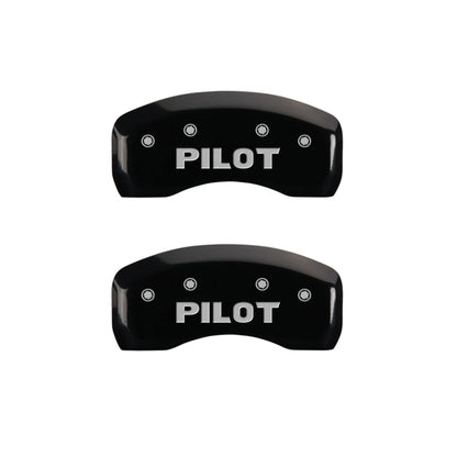 MGP 4 Caliper Covers Engraved Front Honda Engraved Rear Pilot/2015 Black finish silver ch MGP