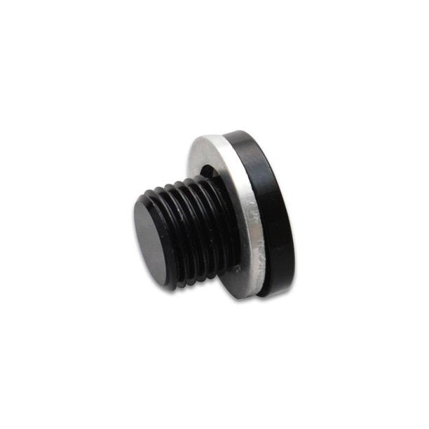 Vibrant M12 x 1.25 Metric Aluminum Port Plug with Crush Washer - eliteracefab.com