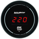 AutoMeter GAUGE; OIL TEMP; 2 1/16in.; 340deg.F; DIGITAL; BLACK DIAL W/RED LED