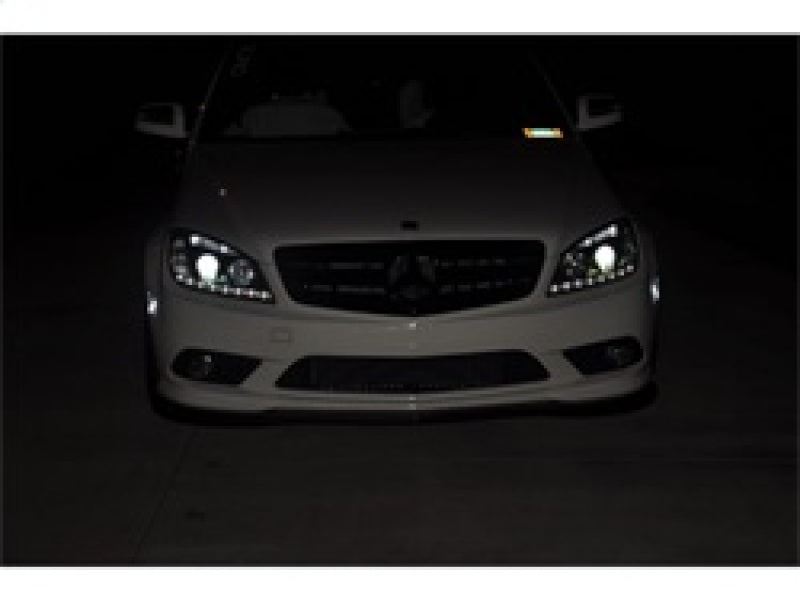 Spyder Mercedes Benz C-Class 08-11 Projector Headlights Halogen - DRL Blk PRO-YD-MBW20408-DRL-BK - eliteracefab.com