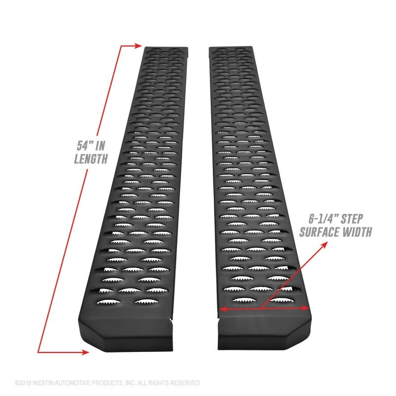 Westin Grate Steps Running Boards 54 in - Textured Black - eliteracefab.com