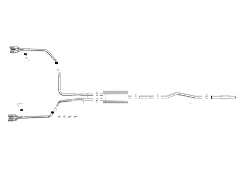 aFe Vulcan Series 3in-2-1/2in 304 SS Cat-Back 2019 GM Silverado 1500 V8-5.3L w/ Polished Tips aFe