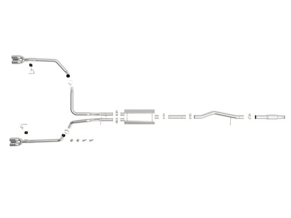 aFe Vulcan Series 3in-2-1/2in 304 SS Cat-Back 2019 GM Silverado 1500 V8-5.3L w/ Polished Tips aFe