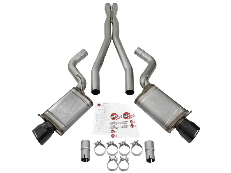 aFe Mach Force-Xp 3in CB Stainless Steel Dual Exhaust System w/ Black Tips 09-15 Cadillac CTS-V aFe