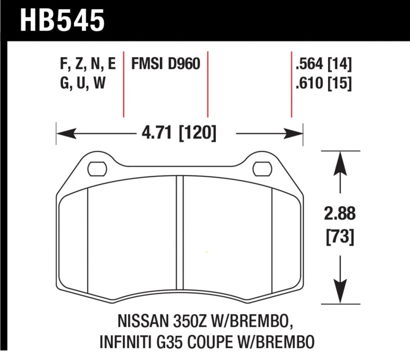 Hawk Performance DTC-80 Front Brake Pads - HB545Q.564