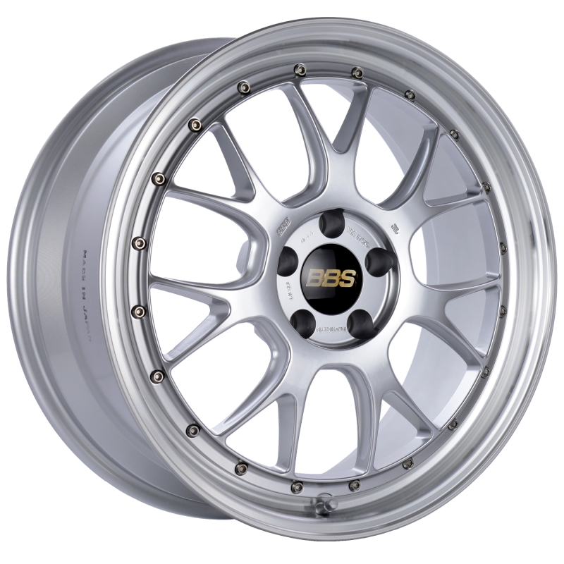 BBS LM-R 19x8.5 5x112 ET38 Diamond Silver Center Diamond Cut Lip Wheel -82mm PFS/Clip Required BBS
