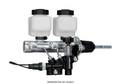 Wilwood Tandem Remote M/C Kit w L/H Brkt & Prop Valve - 7/8in Bore Ball Burnished-W/Pushrod Wilwood