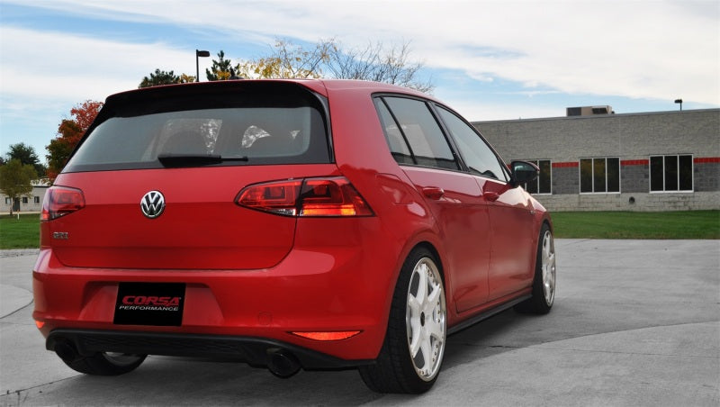 Corsa 14-15 Volkswagen GTI Mk7 Black Sport 3.0in Cat-Back Dual Rear Exit with Single Pro-Series Tips - eliteracefab.com