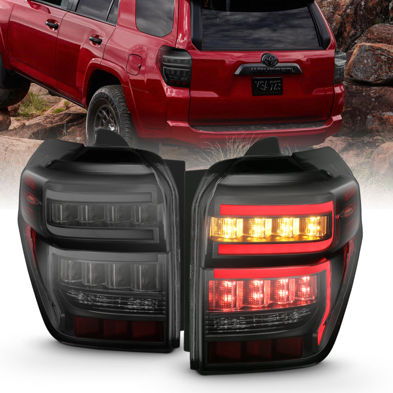 ANZO 2014-2020 Toyota 4Runner T.L Black Housing Smoke Lens Red Light Bar W/Sequential - eliteracefab.com