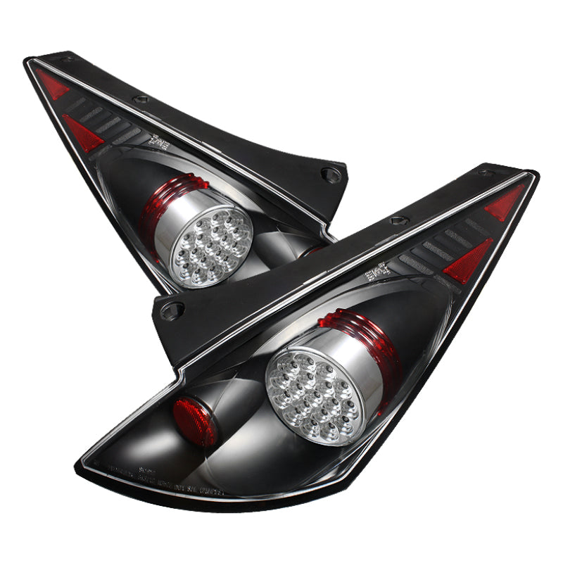 Spyder Nissan 350Z 03-05 LED Tail Lights Black ALT-YD-N350Z02-LED-BK - eliteracefab.com