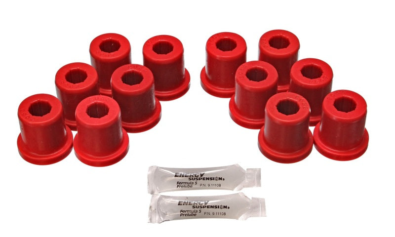 Energy Suspension 81-89 Toyota FJ40/FJ60 Landcruiser 2/4WD Red Front & Rear Leaf Spring Bushing Set - eliteracefab.com