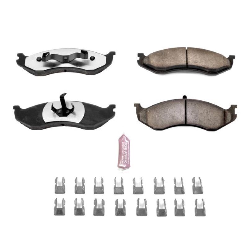 Power Stop 90-01 Jeep Cherokee Front Z36 Truck & Tow Brake Pads w/Hardware - eliteracefab.com