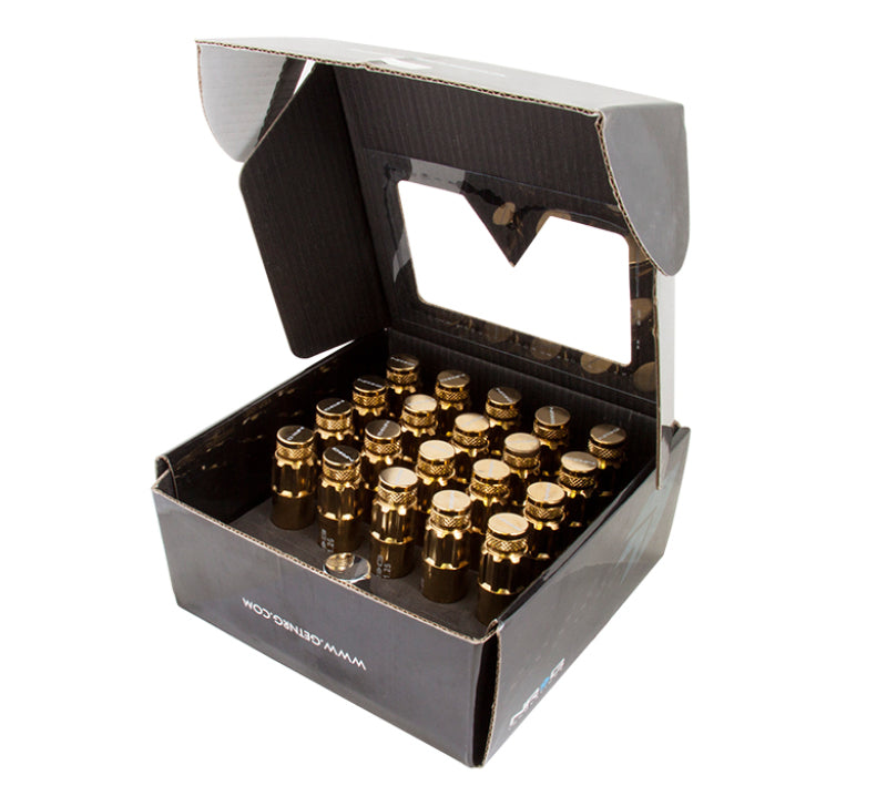 NRG 20-piece 700 Series M12 x 1.5 Steel Lug Nut and dust cap cover Set Chrome Gold plus lock socket - eliteracefab.com