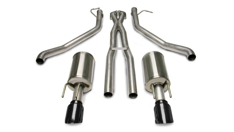 Corsa 05-06 Pontiac GTO 6L V8 2.5in Sport Cat-Back Exhaust + XPipe w/Dual Exit Single 4in BlackTips CORSA Performance