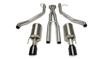 Corsa 05-06 Pontiac GTO 6L V8 2.5in Sport Cat-Back Exhaust + XPipe w/Dual Exit Single 4in BlackTips CORSA Performance