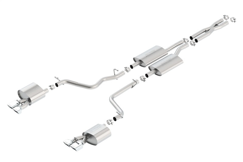 Borla 11-14 Dodge Challenger 3.6L AT/MT RWD 2Dr Single Split Rear Exit Rectangle Tip Catback Exhaust - eliteracefab.com