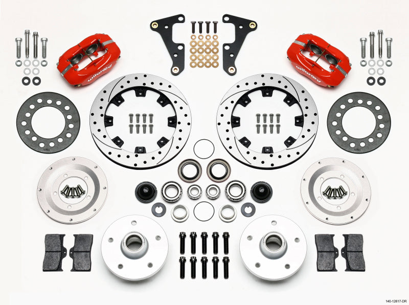 Wilwood Forged Dynalite Front Kit 11.75in Drilled Red 40-52 Oldsmobile Wilwood