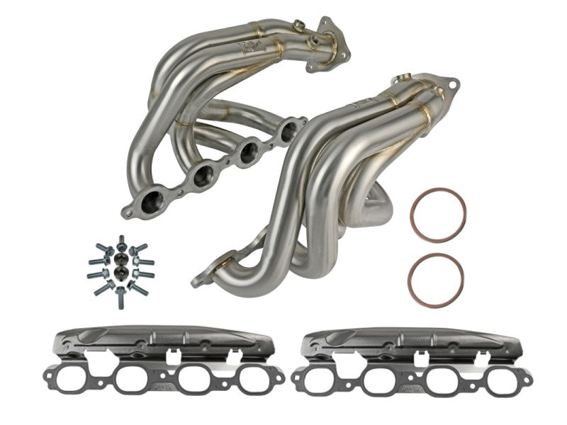 aFe Twisted 304SS Header 2020 Chevy Corvette (C8) 6.2L V8 - Brushed - eliteracefab.com