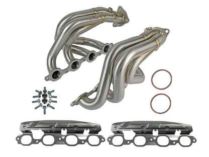 aFe Twisted 304SS Header 2020 Chevy Corvette (C8) 6.2L V8 - Brushed - eliteracefab.com