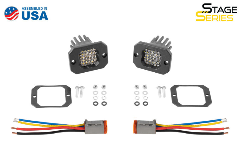 Diode Dynamics Stage Series C1R - White Flood Flush Mount LED Pod (Pair)