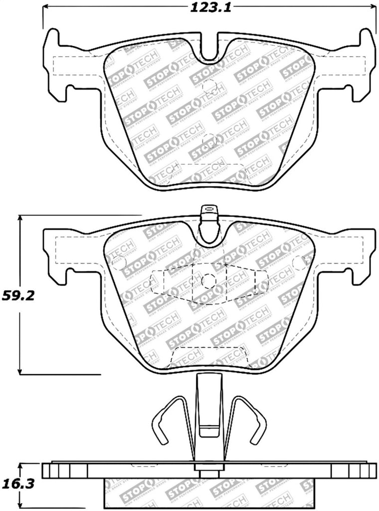 StopTech Street Select Brake Pads - Rear - eliteracefab.com