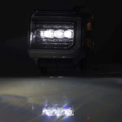 AlphaRex 14-18 GMC Sierra NOVA LED Proj Headlights Plank Style Black w/Activ Light/Seq Signal/DRL - eliteracefab.com