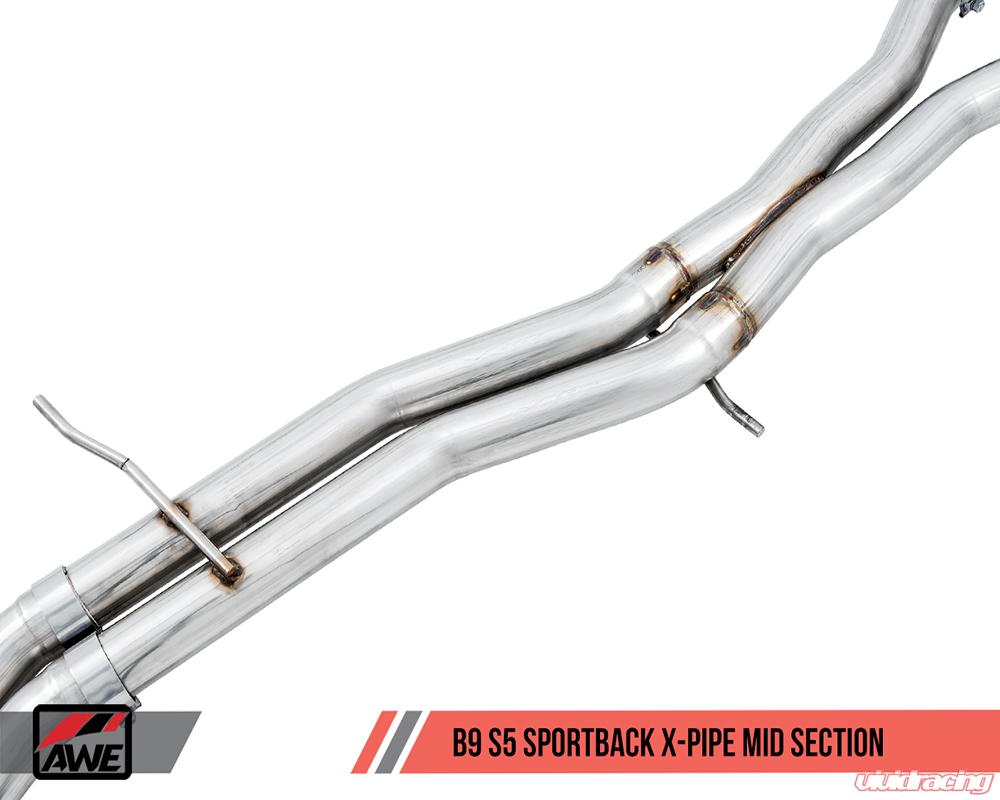 AWE Tuning Audi B9 S5 Sportback Touring Edition Exhaust - Non-Resonated (Black 102mm Tips) - eliteracefab.com