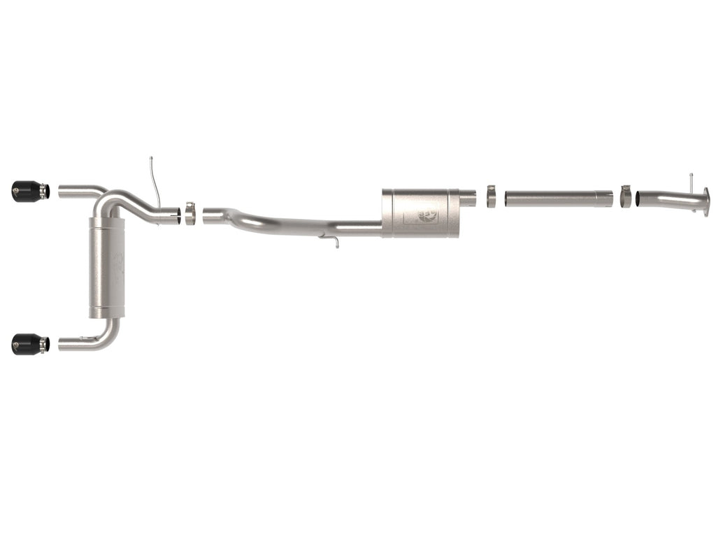 aFe Vulcan 3in 304 SS Cat-Back Exhaust 2021 Ford Bronco L4-2.3L (t)/V6-2.7L (tt) w/ Black Tips - eliteracefab.com