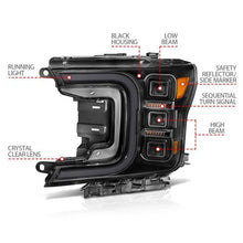 Load image into Gallery viewer, Anzo 18-20 Ford F-150 Full Led Projector Smoke Bar Style Headlights Black Amber - eliteracefab.com