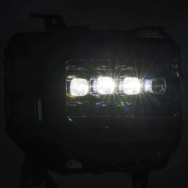 AlphaRex 14-18 GMC Sierra NOVA LED Proj Headlights Plnk Style Alpha Blk w/Activ Light/Seq Signal/DRL - eliteracefab.com