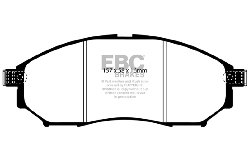 EBC 08-13 Infiniti EX35 3.5 Greenstuff Front Brake Pads - eliteracefab.com