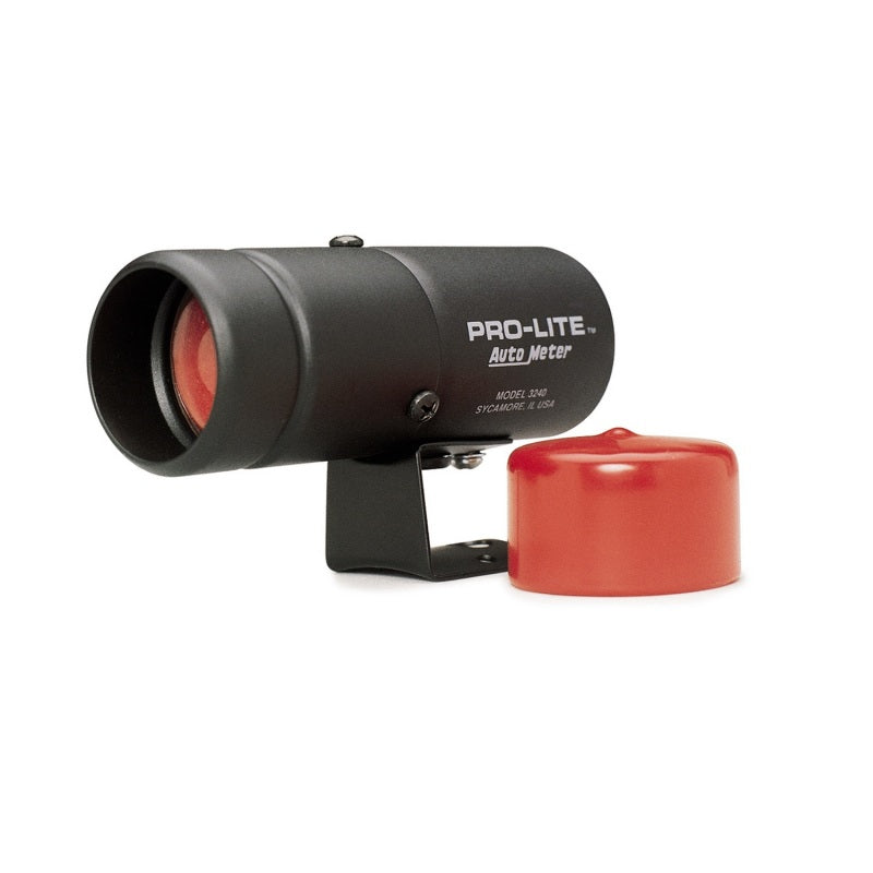 Autometer Pro-Lite Warning Light *SWITCH REQUIRED*  (black case, red lens, red night cover) 3240