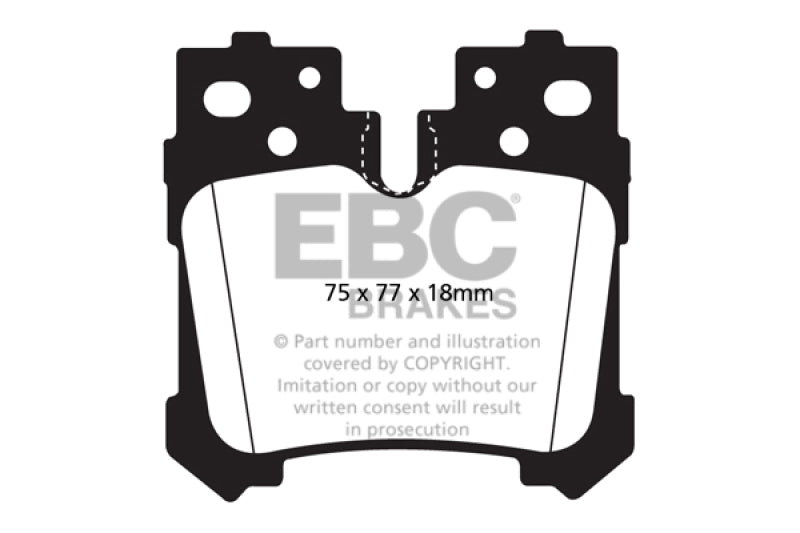 EBC 07+ Lexus LS460 4.6 Redstuff Rear Brake Pads - eliteracefab.com