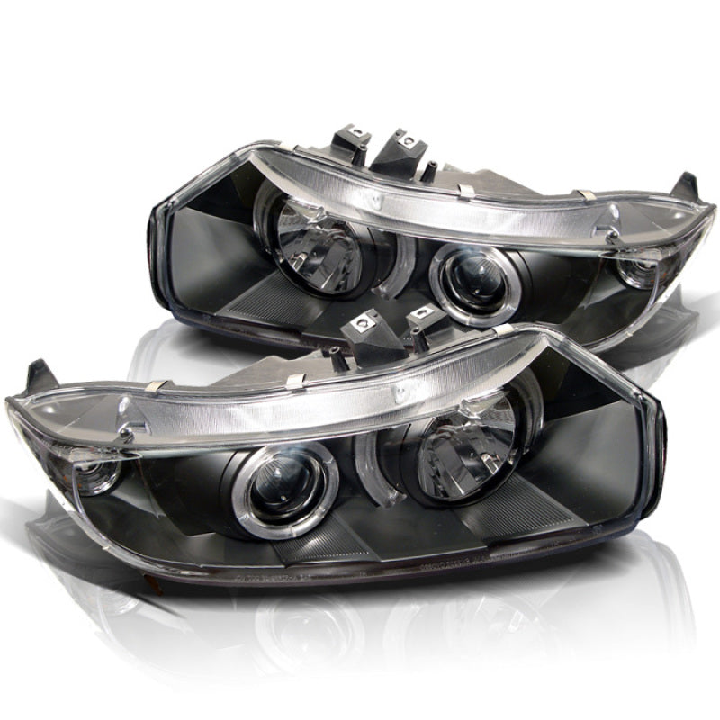 Spyder Honda Civic 06-08 2Dr Projector Headlights LED Halo Black High H1 Low H1 PRO-YD-HC06-2D-HL-BK - eliteracefab.com