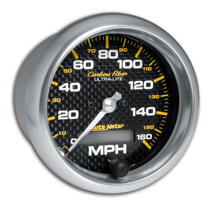 Autometer Carbon Fiber 85.7mm 160MPH Range Speedometer Elect. Programmable Gauge 4789