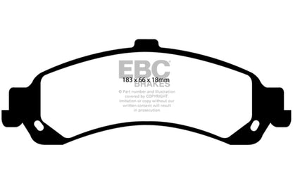 EBC 02 Cadillac Escalade 5.3 (PBR rear caliper) Extra Duty Rear Brake Pads - eliteracefab.com