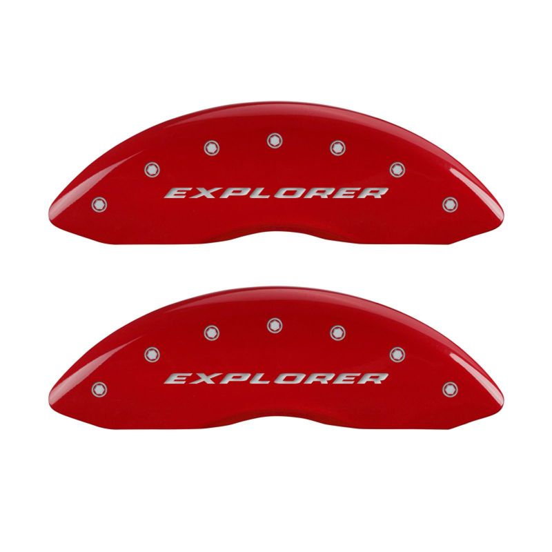 MGP 4 Caliper Covers Engraved Front & Rear Explorer Red finish silver ch MGP