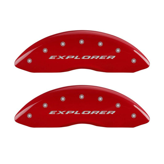 MGP 4 Caliper Covers Engraved Front & Rear Explorer Red finish silver ch MGP