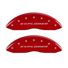 Load image into Gallery viewer, MGP 4 Caliper Covers Engraved Front &amp; Rear Explorer Red finish silver ch MGP