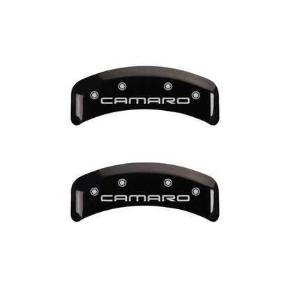 MGP 4 Caliper Covers Engraved Front & Rear Gen 4/Camaro Black finish silver ch MGP