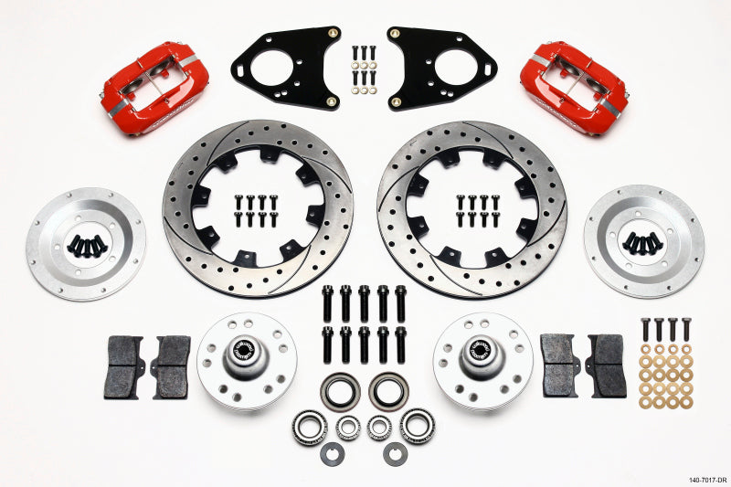 Wilwood Forged Dynalite Front Kit 12.19in Drilled Red 71-80 Pinto/Mustang II Disc & Drum Wilwood