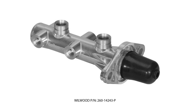 Wilwood Tandem Remote Master Cylinder - 1in Bore Ball Burnished Wilwood