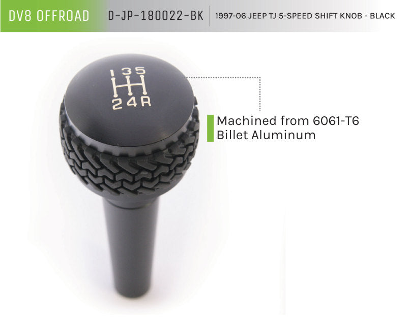 DV8 Offroad 1997-06 Jeep TJ 5-Speed Shift Knob And Lever Black - eliteracefab.com