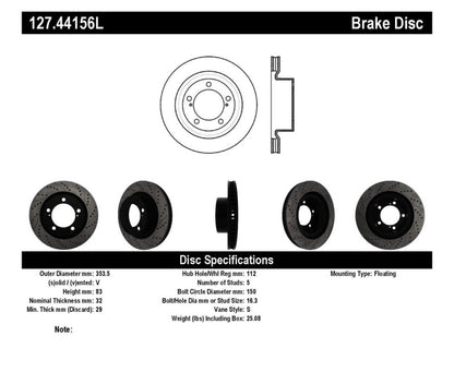 StopTech 07-09 Toyota Tundra / 08-09 Toyota Sequoia Front Left Slotted & Drilled Rotor - eliteracefab.com