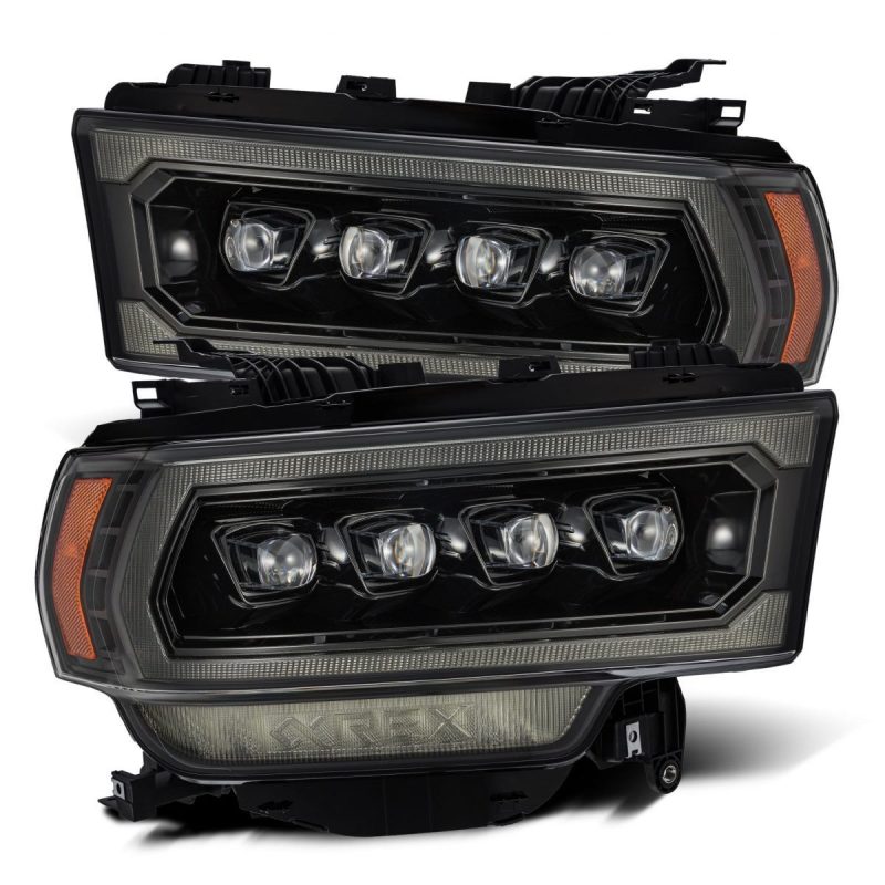 AlphaRex 19-21 Ram 2500 NOVA LED Proj Headlights Plank Style Alpha Blk w/Activ Light/Seq Signal/DRL - eliteracefab.com