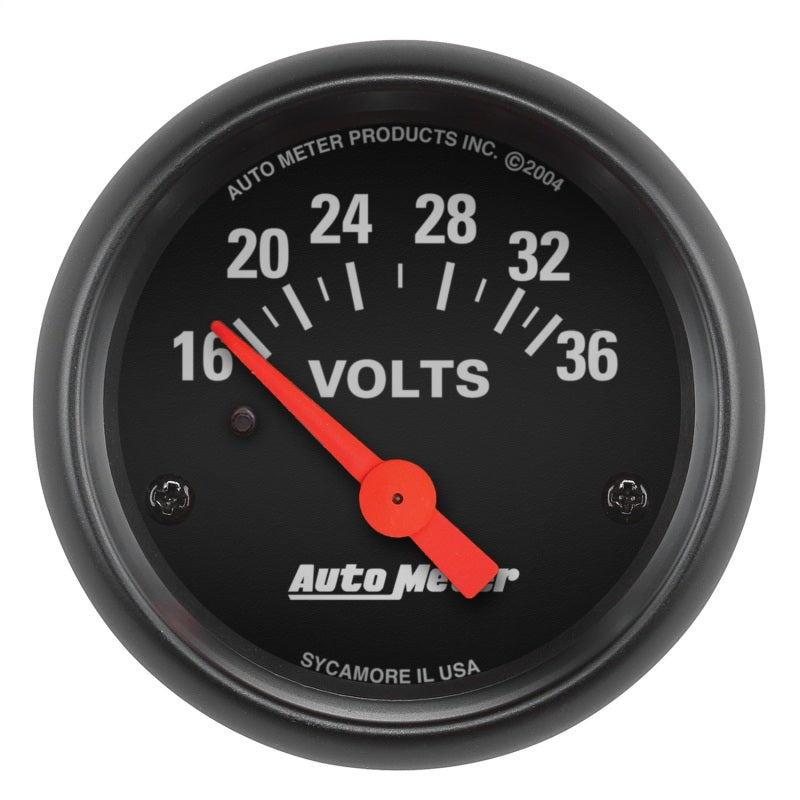Autometer Z-Series 2-1/16in 16-36 Volts Electric Voltmeter Gauge 2651