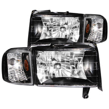 Load image into Gallery viewer, ANZO USA Dodge Ram W/O Sport Package Crystal Headlights Black; 1994-2001 - eliteracefab.com